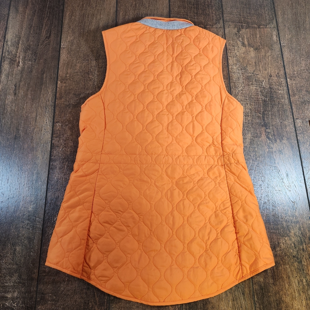 Peter Millar Addison Vest Women Small Orange Quilted Wind Resistant Golf Sports - Picture 10 of 10